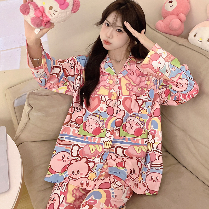睡衣女款秋冬季h德绒2024新款长袖可爱卡通加绒加厚冬天家居服套