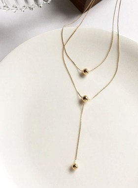 简约时尚气质日常百搭项链 冷淡风金属质感多层颈链女日韩锁骨链