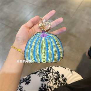 现货日系草间弥生波点南瓜零钱包卡包钥匙后收纳包挂件