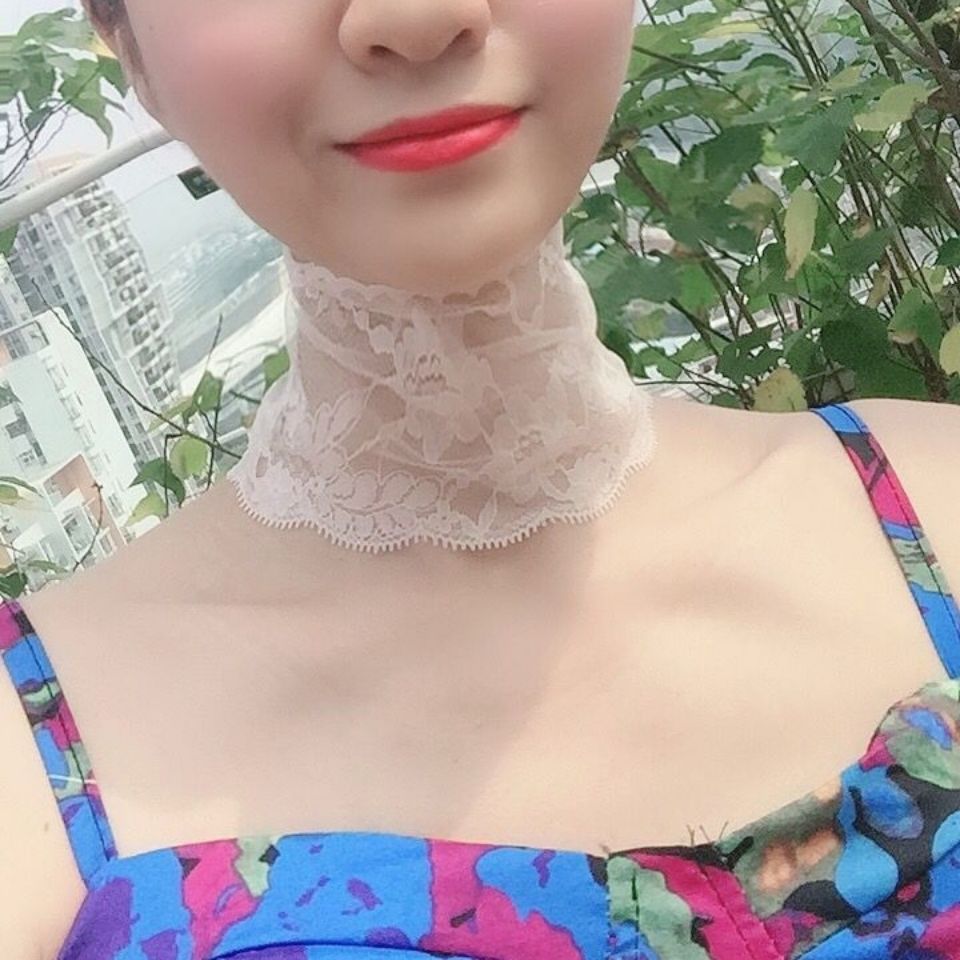 甲状腺术后遮挡丝巾薄蕾丝颈带高领假领围脖套脖子饰品颈链项链女