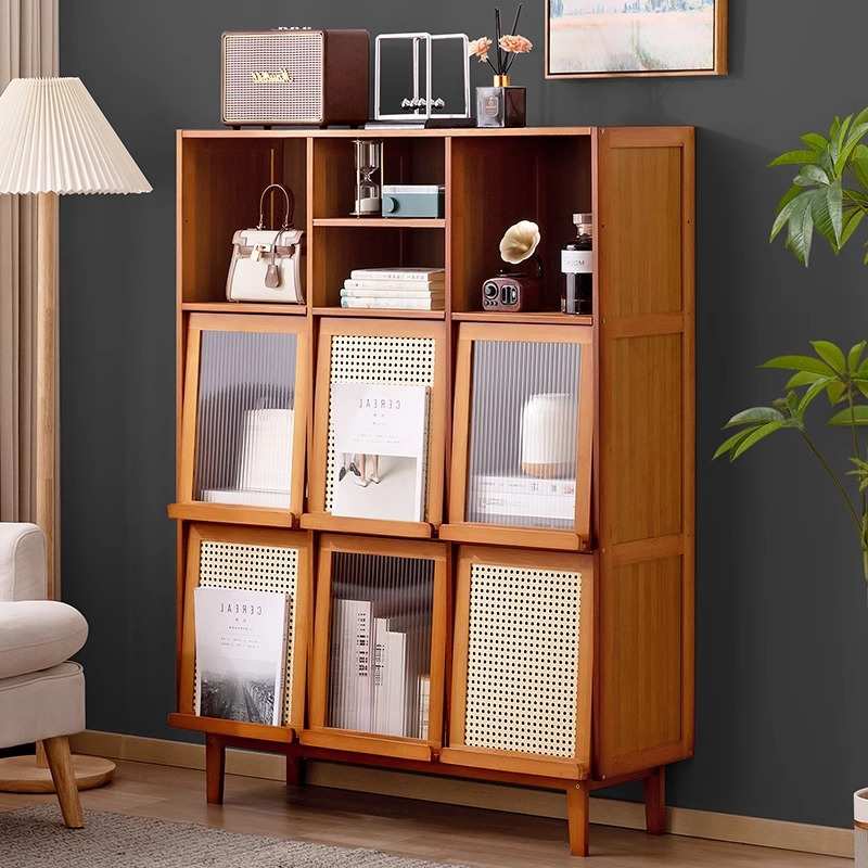 家庭收纳柜子多层带柜门储物柜落地置物柜简易置物架收纳好帮手