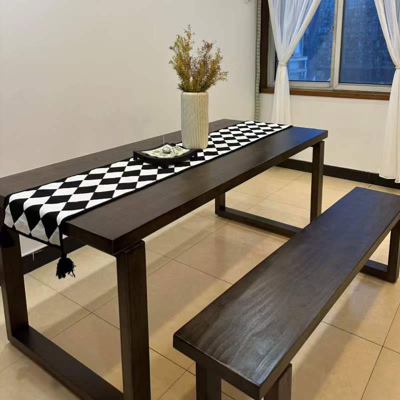 莫比恩实木餐桌长方形设计白蜡木饭桌现代家用长桌子工作台办公桌