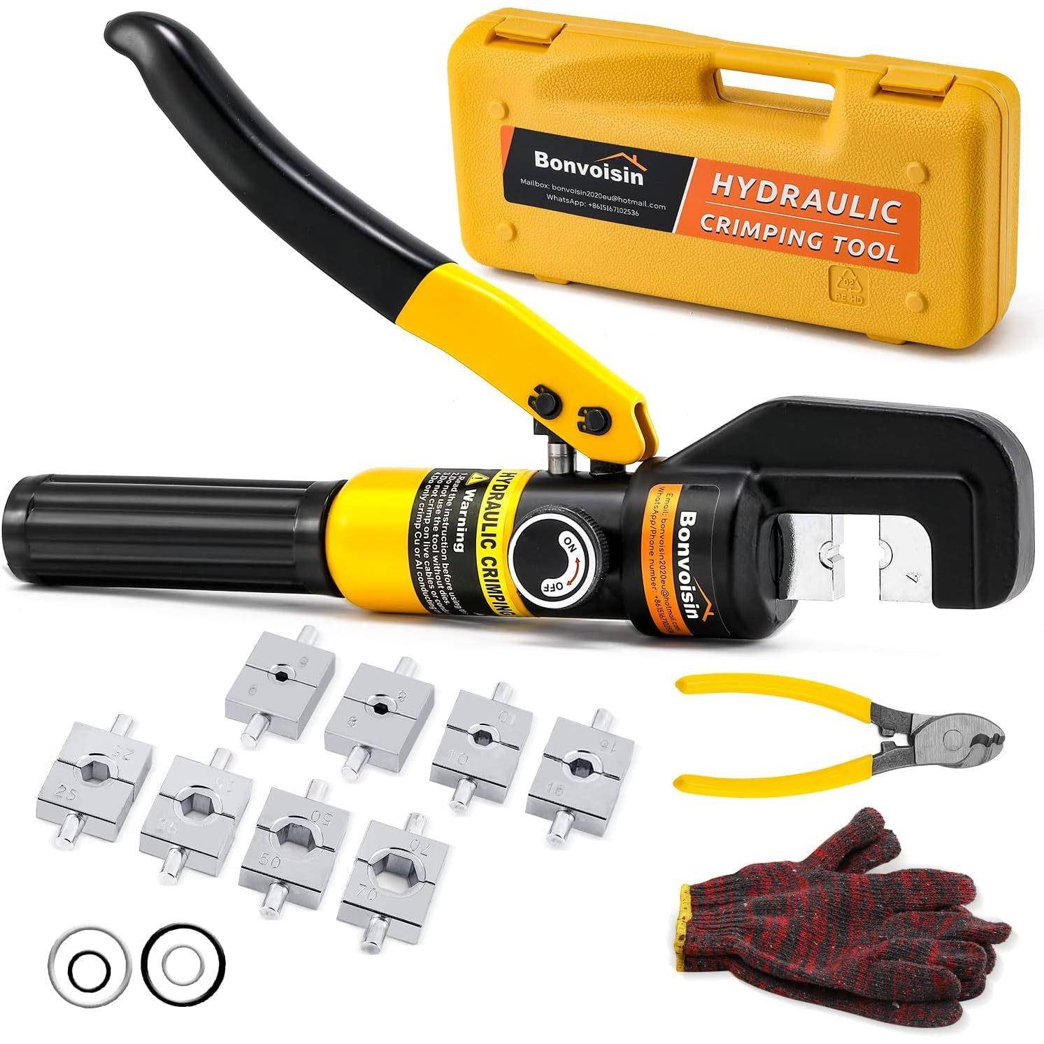 Bonvoisin Hydraulische Crimpzange, 8 Tonnen 9 Formen 4-70 m