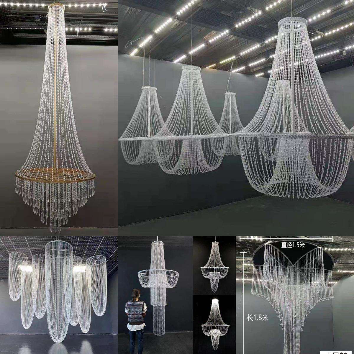 新款仿水晶亚克力珠帘婚庆路引婚礼吊顶挂件道具水晶梦装饰珠链