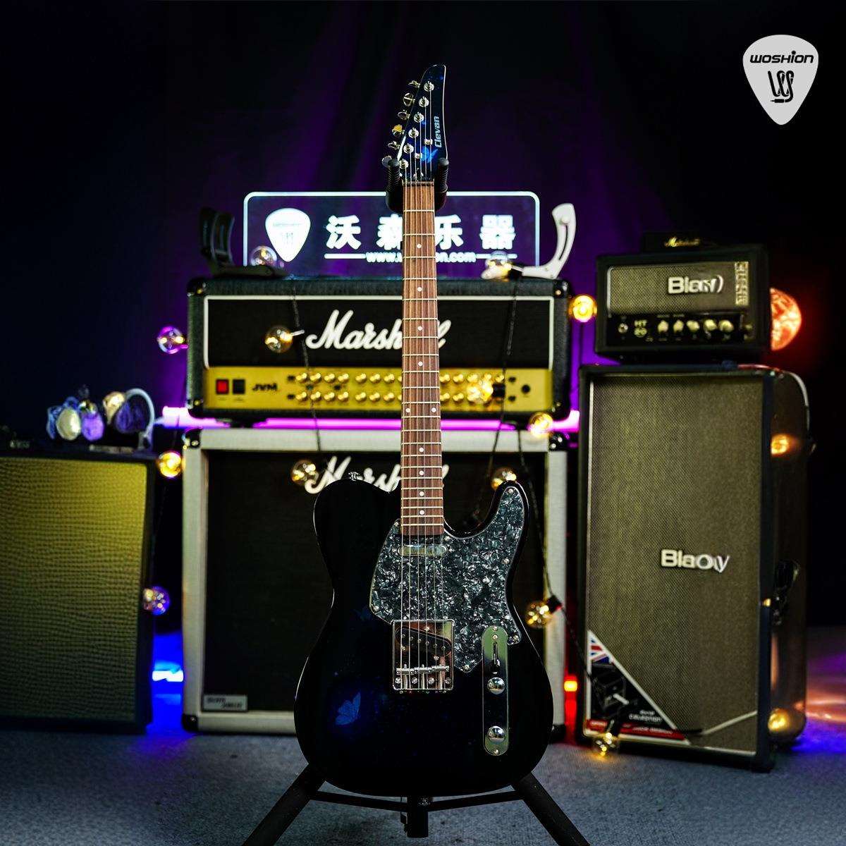 新款Clevan克莱文 CE20R/M-CCB银河闪蝶 TELE电吉他新手初学进阶