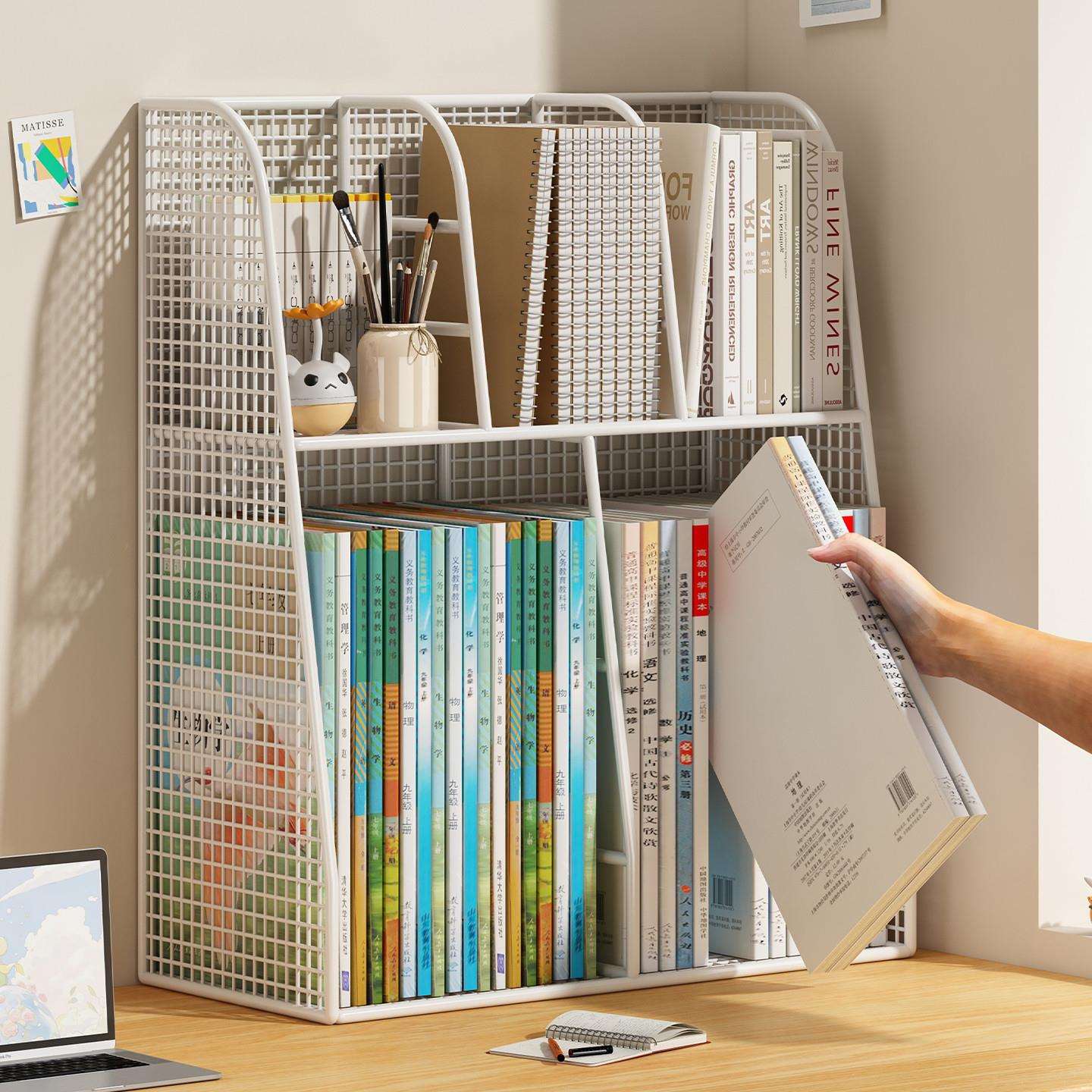 桌面书桌收纳架家用宿舍书本书架书立办公室立式文件置物架文件盒