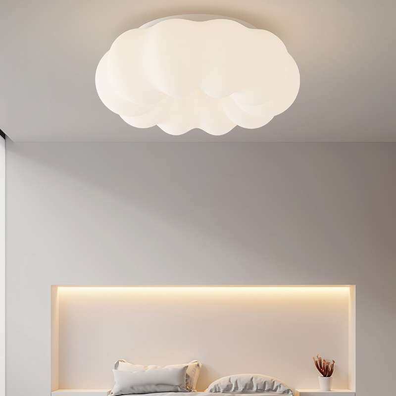 奶油风南瓜吊灯北欧卧室灯餐厅吸顶灯现代流行吸吊两用灯具