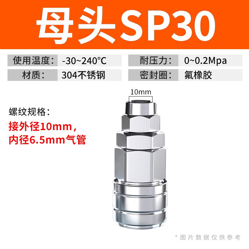 304不锈钢气管快速接头C式自锁空压机气泵气动高压风管公母头配件