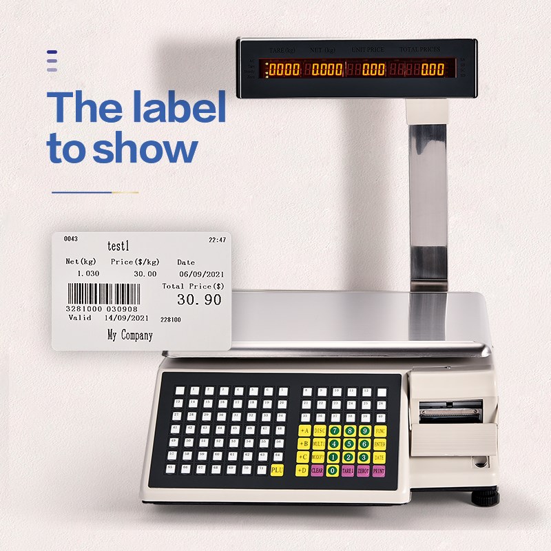 上海大华条码电子秤打码称tm-f超市收银称重打印标签一体机带商用