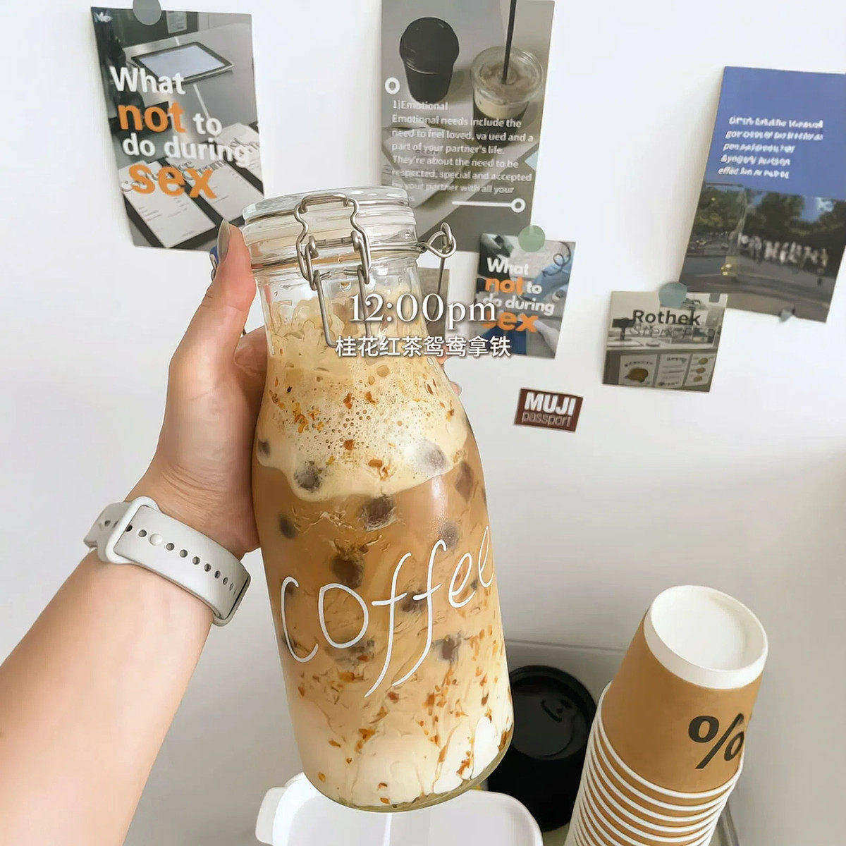 咖啡冷泡壶冷水壶凉水壶玻璃壶可冰镇家用夏天冷饮水果茶桶果茶杯