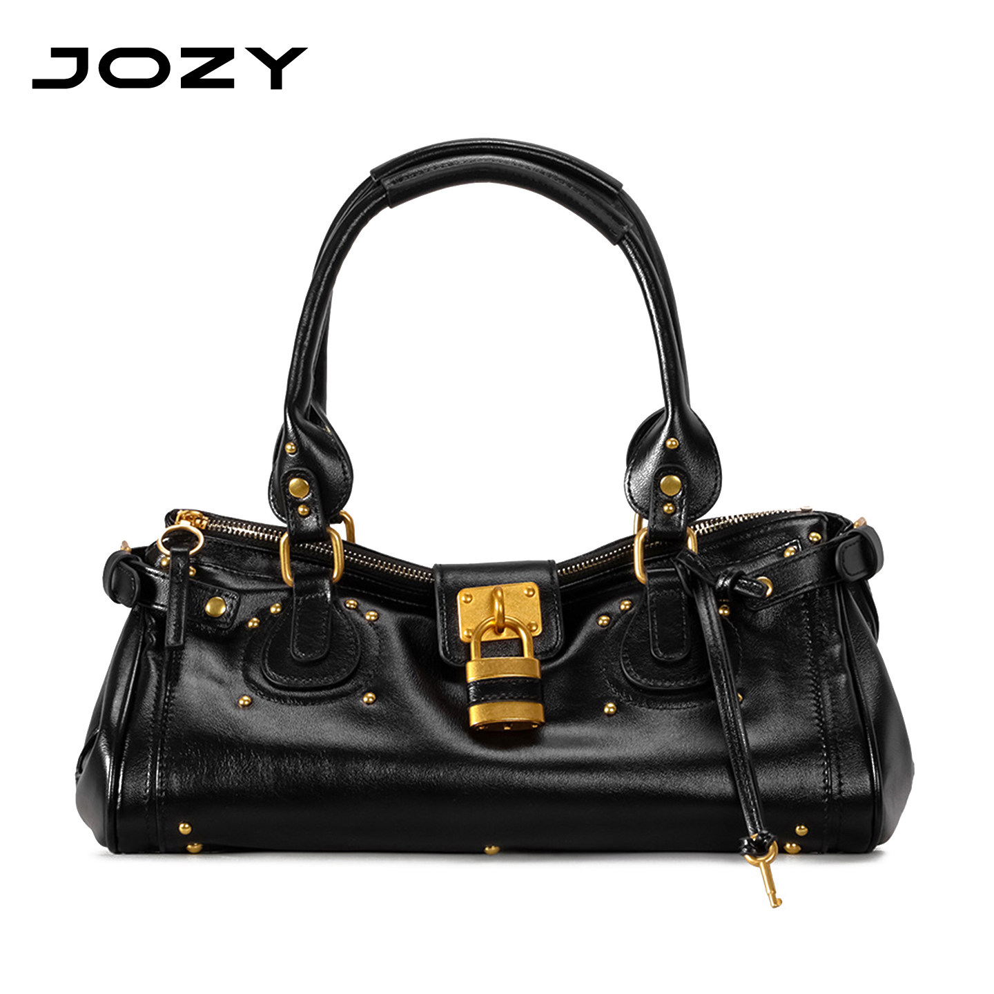 2026秋冬新款复古百搭锁头包铆钉枕头包千禧年手提包通勤女包包潮