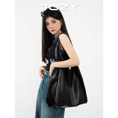 JOZY黑色大容量单肩腋下包