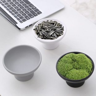 蕨类插花花盆苔藓现代盘球竹 家用简约茶点托盘陶瓷水培花盆米日式