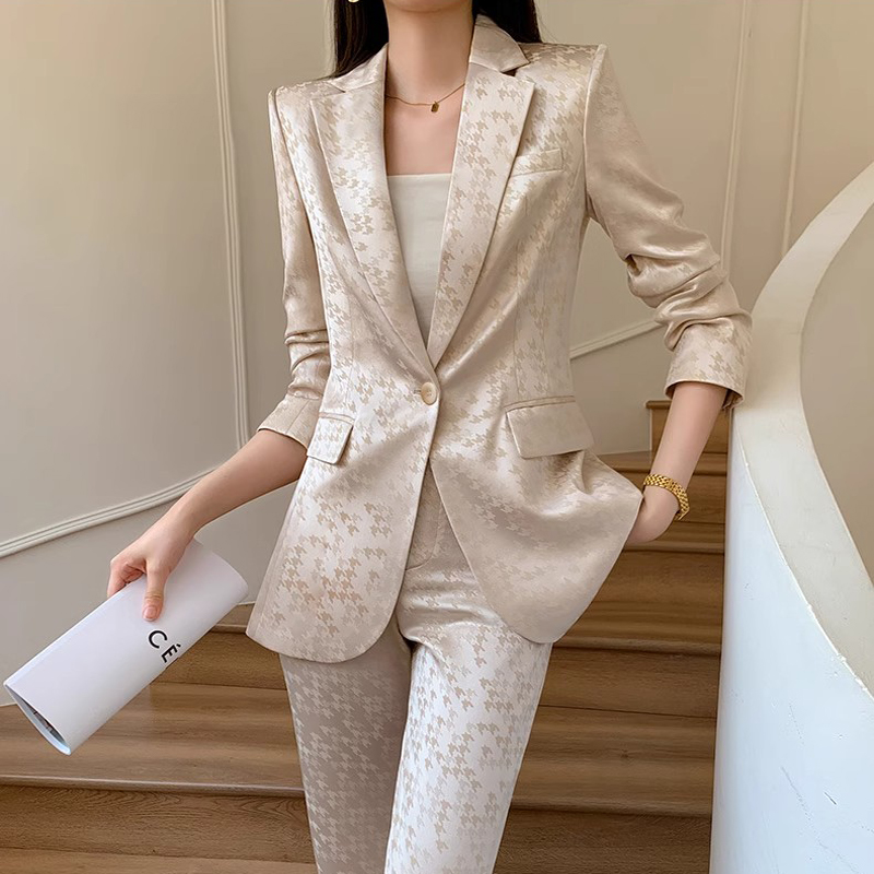 2春季新款提花西服套装女时尚气质女神范轻奢高级感管理层工作服