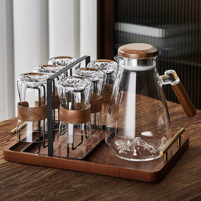 新中式耐高温玻璃喝水杯子套装家用客厅待客轻奢泡茶具水壶