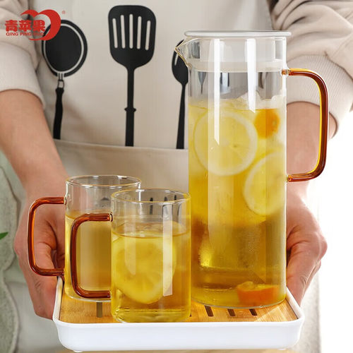 高硼硅玻璃杯水杯耐热壶水壶茶杯茶具套装玻璃杯4件套套装