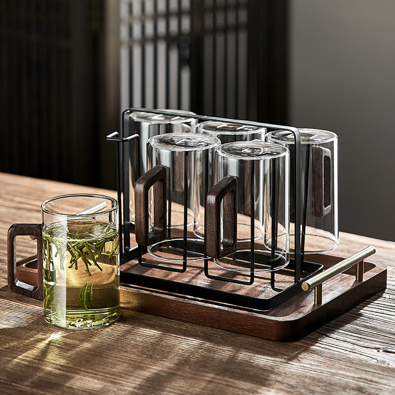 玻璃杯套装家用客厅耐高温茶杯水杯大容量办公室待客透明喝水杯子