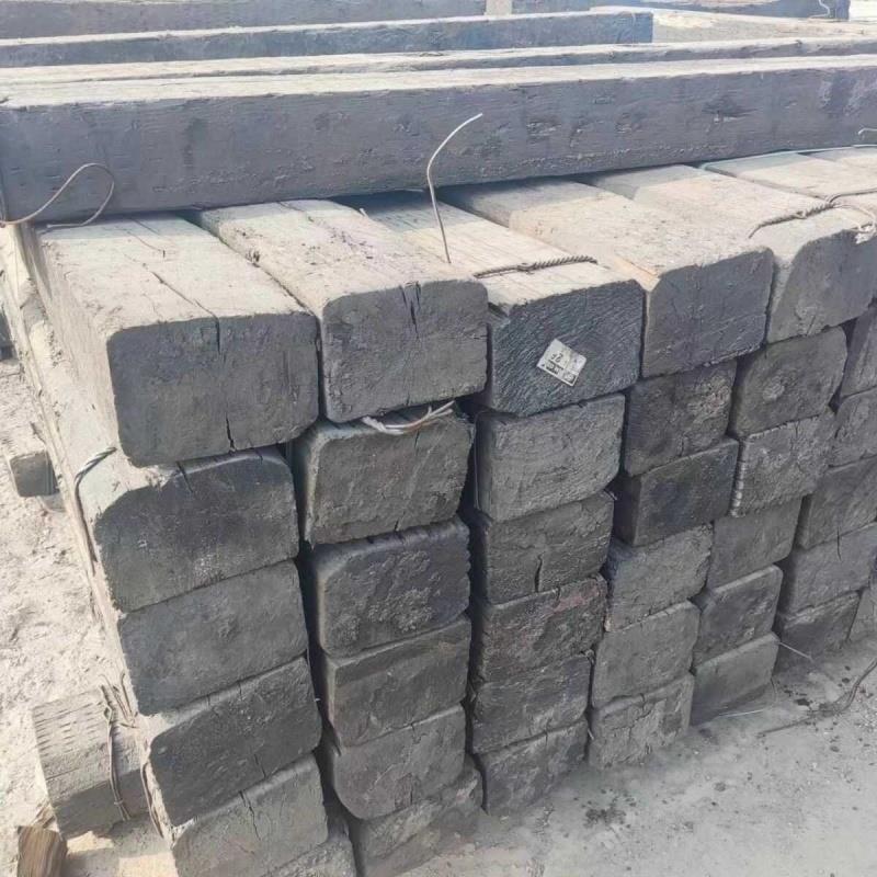 防腐二手旧枕木桥梁枕木公园园林步道木松木道岔枕吊车支腿垫木