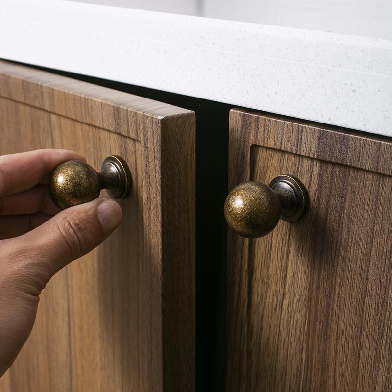 不止诧寂风复古研磨古铜色黄铜拉手衣柜门鞋柜橱柜抽屉球形小把手