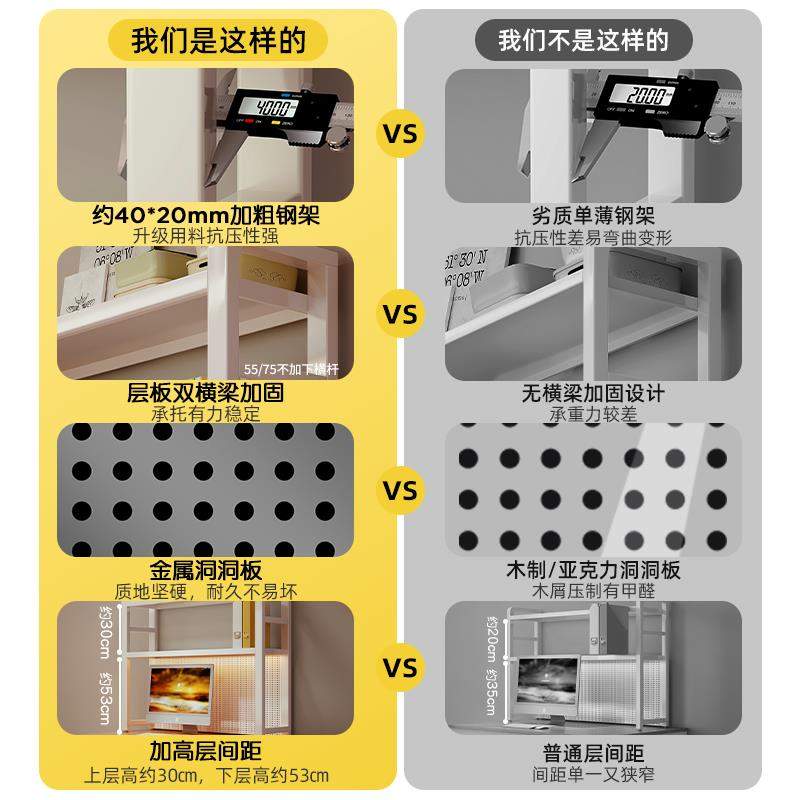 书桌洞洞板置物架宿舍桌面书架立式多层写字台学习电脑桌上收纳架