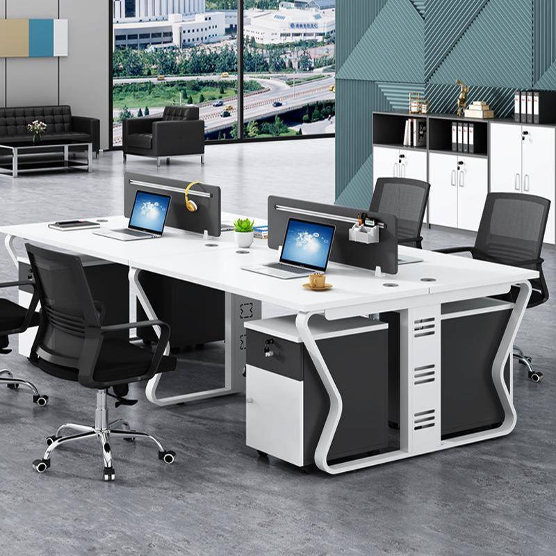 深圳办公桌职员卡位4人员工桌简约现代组合工作位办公桌办公室