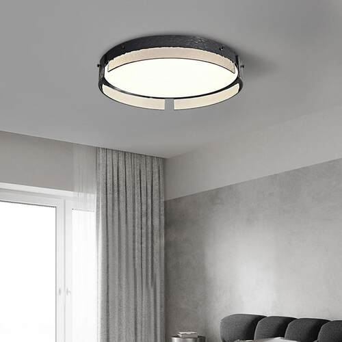 全铜卧室灯创意圆形意式极简条形玻璃新款现代简约房间主卧吸顶灯