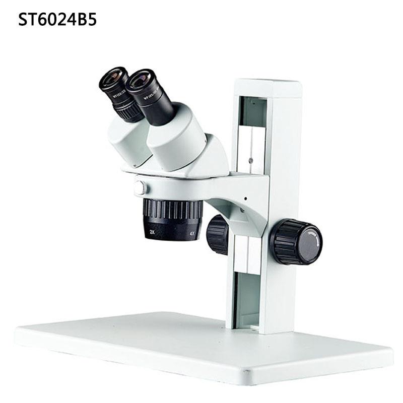 ST6024B5两档变倍体视显微镜定倍10X20X30X40X大底板立臂支架