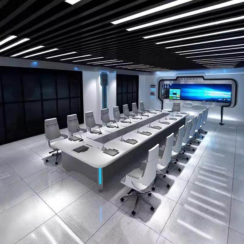 白色烤漆会议桌长桌灯带科技感现代中大型会议室接待洽谈桌椅组合,畜牧/养殖物资,畜牧/养殖器械,淘宝优惠券,粉丝福利购,淘宝优惠卷