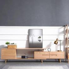 全实木电视柜北欧简约客厅电视柜组合小户型视听柜白橡木家具