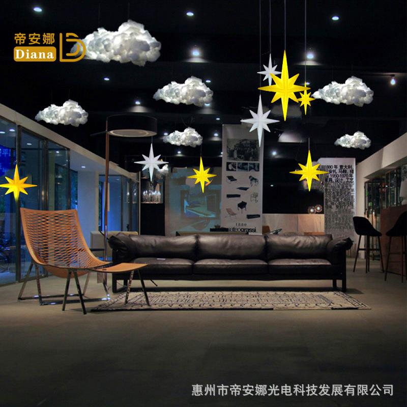 LED网红发光八角星圣诞节欧式北极星户外景观装饰婚庆发光星星灯
