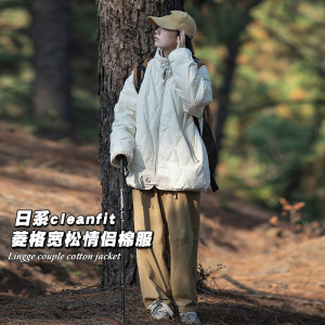 欧可纪菱格宽松加厚情侣款棉服外套男女款冬季新款棉袄外套夹克衫