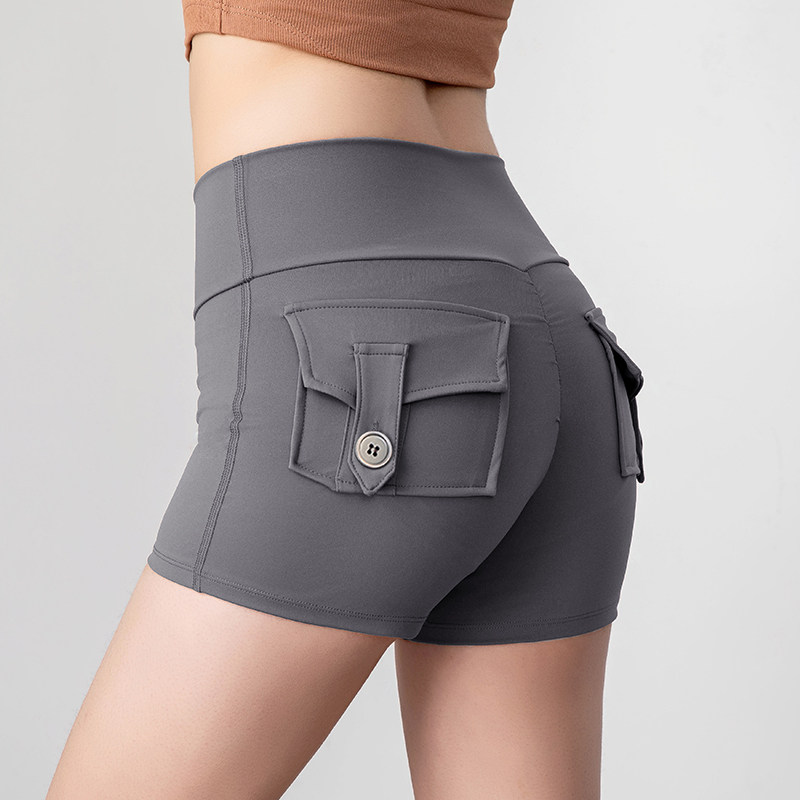 crazyseed工装短裤蜜桃臀健身裤女弹力瑜伽裤速干提臀紧身裤夏季