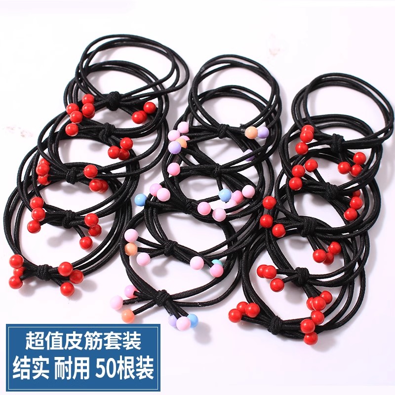 韩版小清新红豆发圈简约头绳