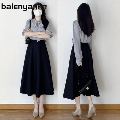 韩系套装蝴蝶结衬衫班伦亚法式