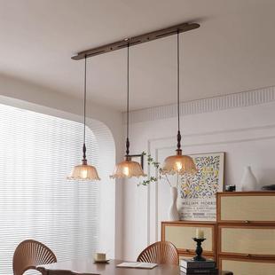 法式中古风餐厅灯可位移可调节复古吧台餐桌吊灯高级感美式灯具