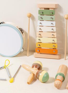 CPC CE跨境奥尔夫儿童早教打击乐器套装手拍铃鼓沙锤三角铁音玩具