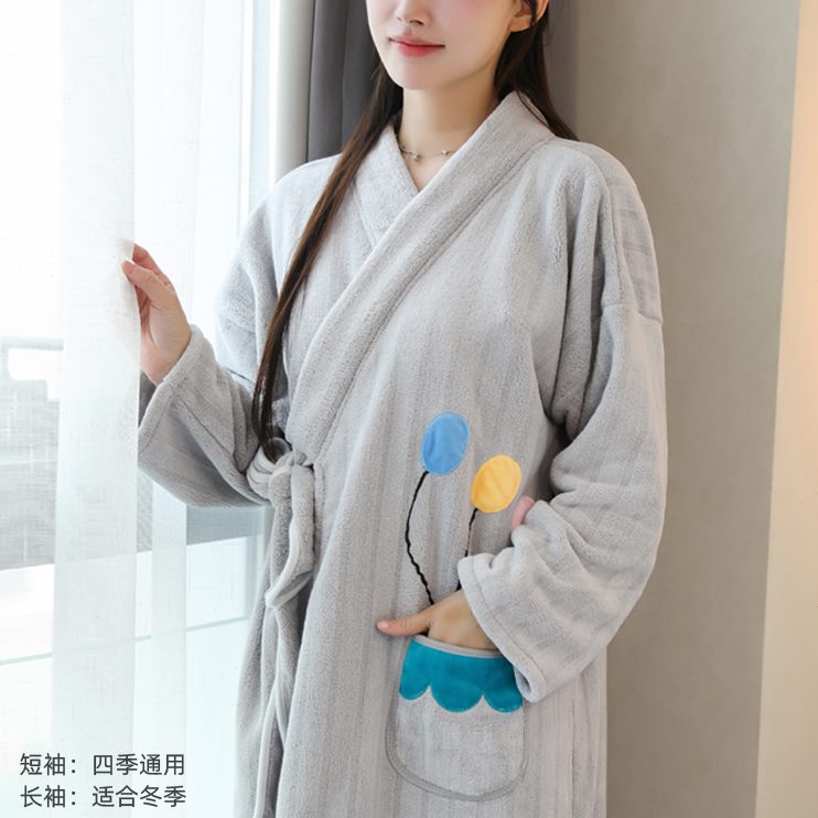 浴袍女男四季通用浴巾大人冬天可穿式可裹2023新款比全棉吸水速干