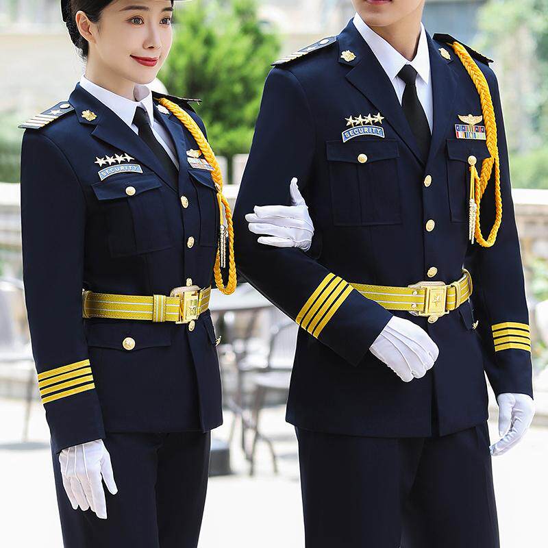 2024新式蓝色保安服春秋套装男女形象岗礼仪服工作服春秋冬季制服