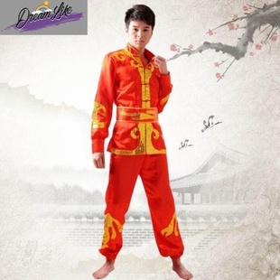 新款舞龙舞狮服装民族打鼓服演出服装锣鼓服男女龙灯服秧歌服