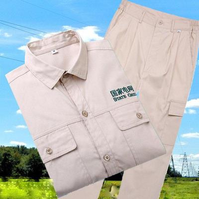 纯棉工装国家电网工作服春夏全棉焊工供电局防静电工制服套装
