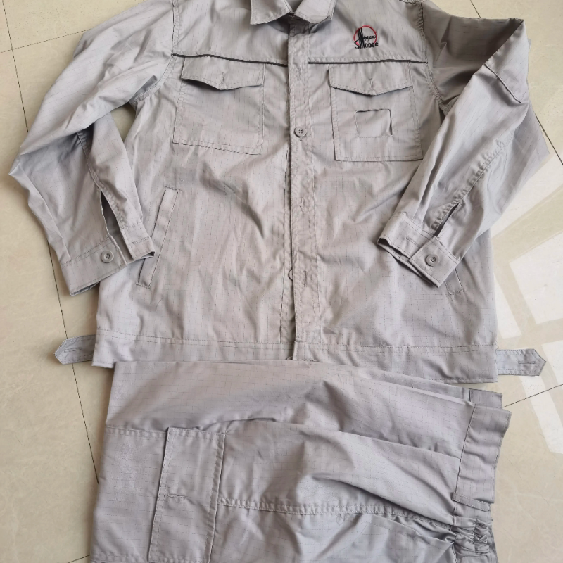 涤棉夏装薄料防静电中石化工作服套装耐磨透气工厂车间船厂定制