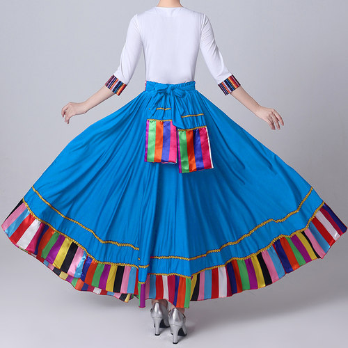 广场舞半身长裙藏族大摆裙练习裙