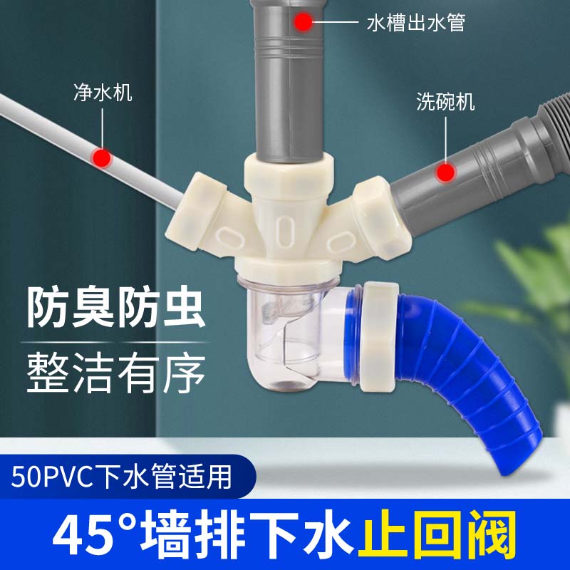 厨卫45度墙排面盆下水防臭神器