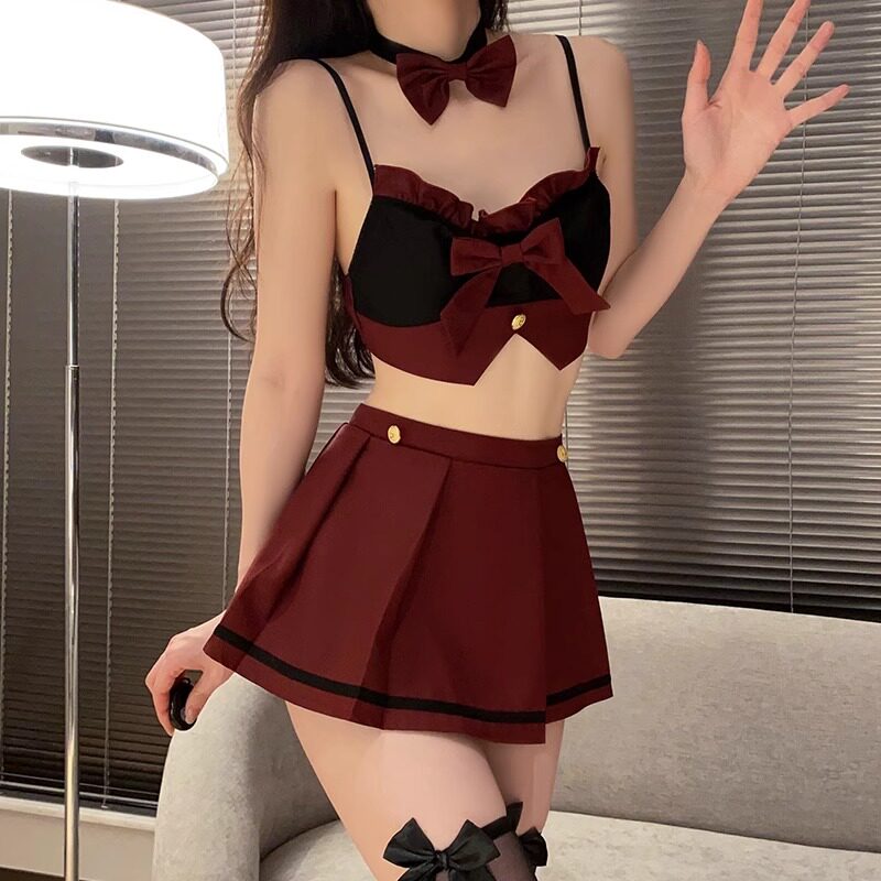 JK制服女纯欲风辣妹性感可爱校园套装夏天学院风超短百褶裙两件套