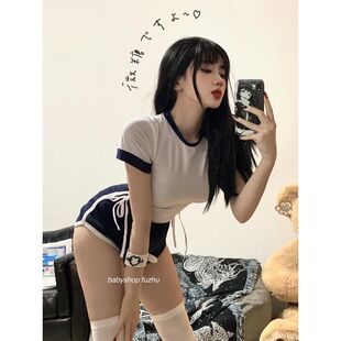 内衣纯欲风日系体操服户外大码夜店睡衣可外穿套装性感暴露女装