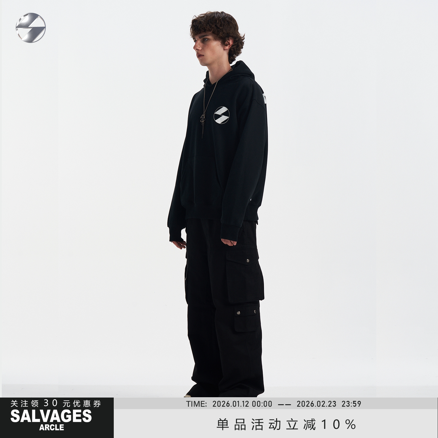 SALVAGES工装裤美式复古宽松阔腿垂感直筒男款重磅纯棉运动休闲