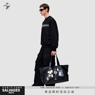 SALVAGES套头卫衣男圆领春秋款重磅薄款纯棉宽松潮牌美式复古上衣