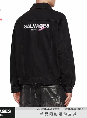 SALVAGES新款宽松落肩复古牛仔外套高级潮流简约经典百搭新款上衣