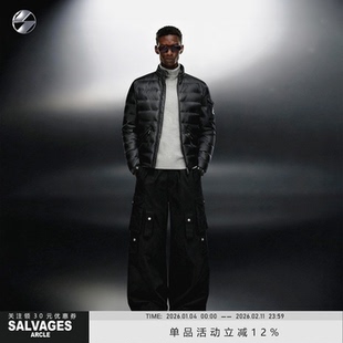 SALVAGES高级鹅绒服明星同款夹克潮流立领御寒排骨90羽绒服厚外套