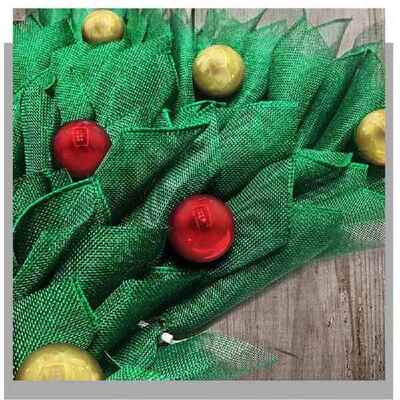 新品2022 dProduk Baru Dekorasi Pintu Natal Linen Pesta Hijau